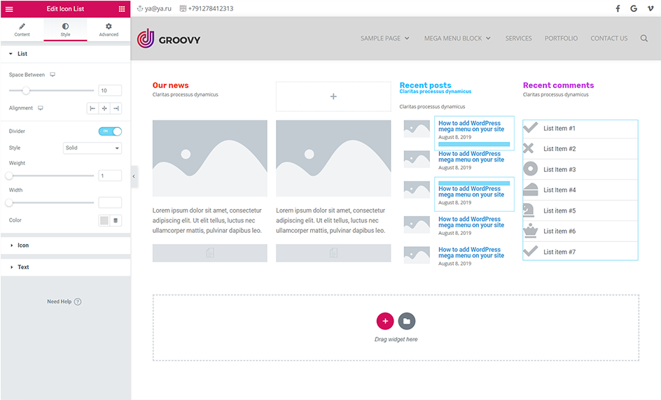 How to create mega menu in Elementor